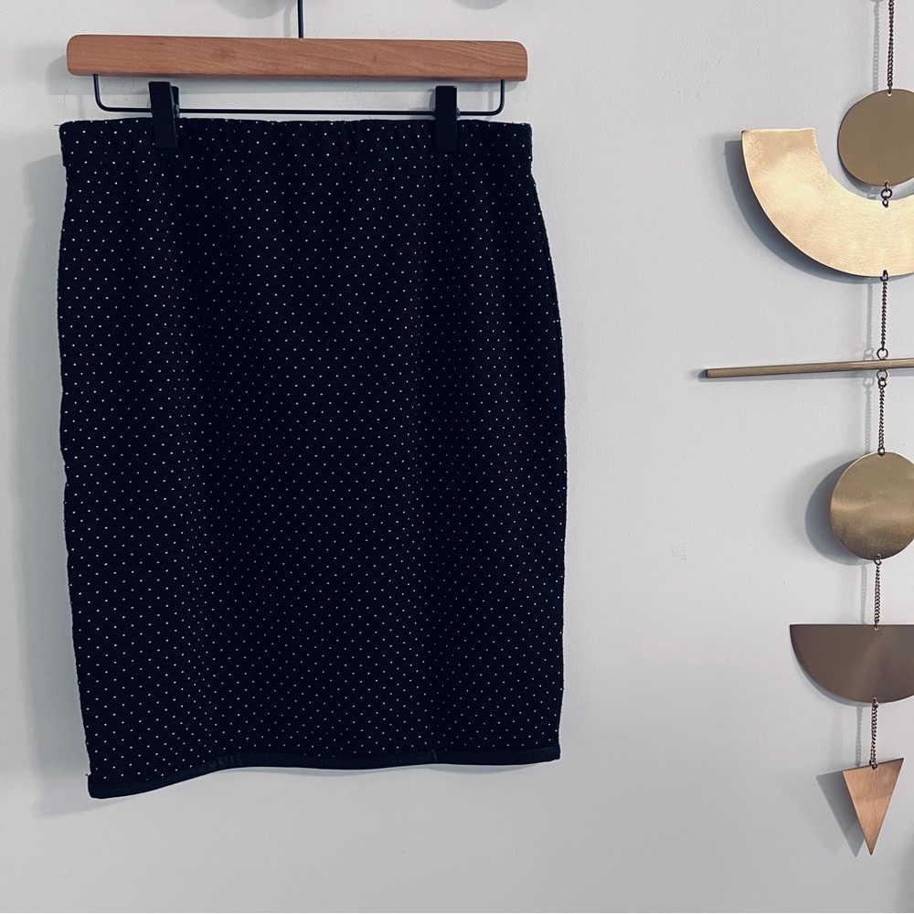 Max Studio Black Polka Dot Skirt